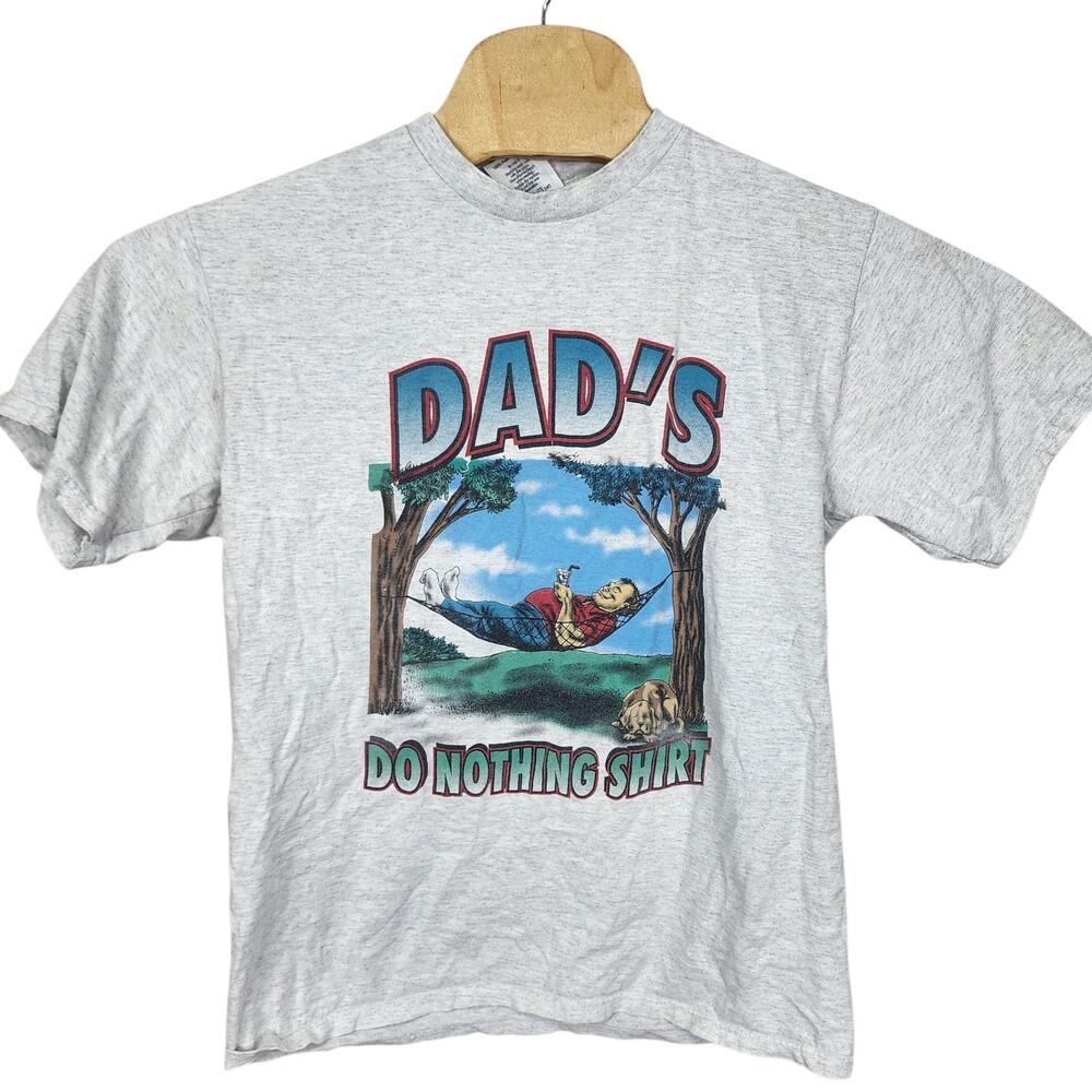 Vintage Men's 90s Dad's Do Nothing T Shirt Large L